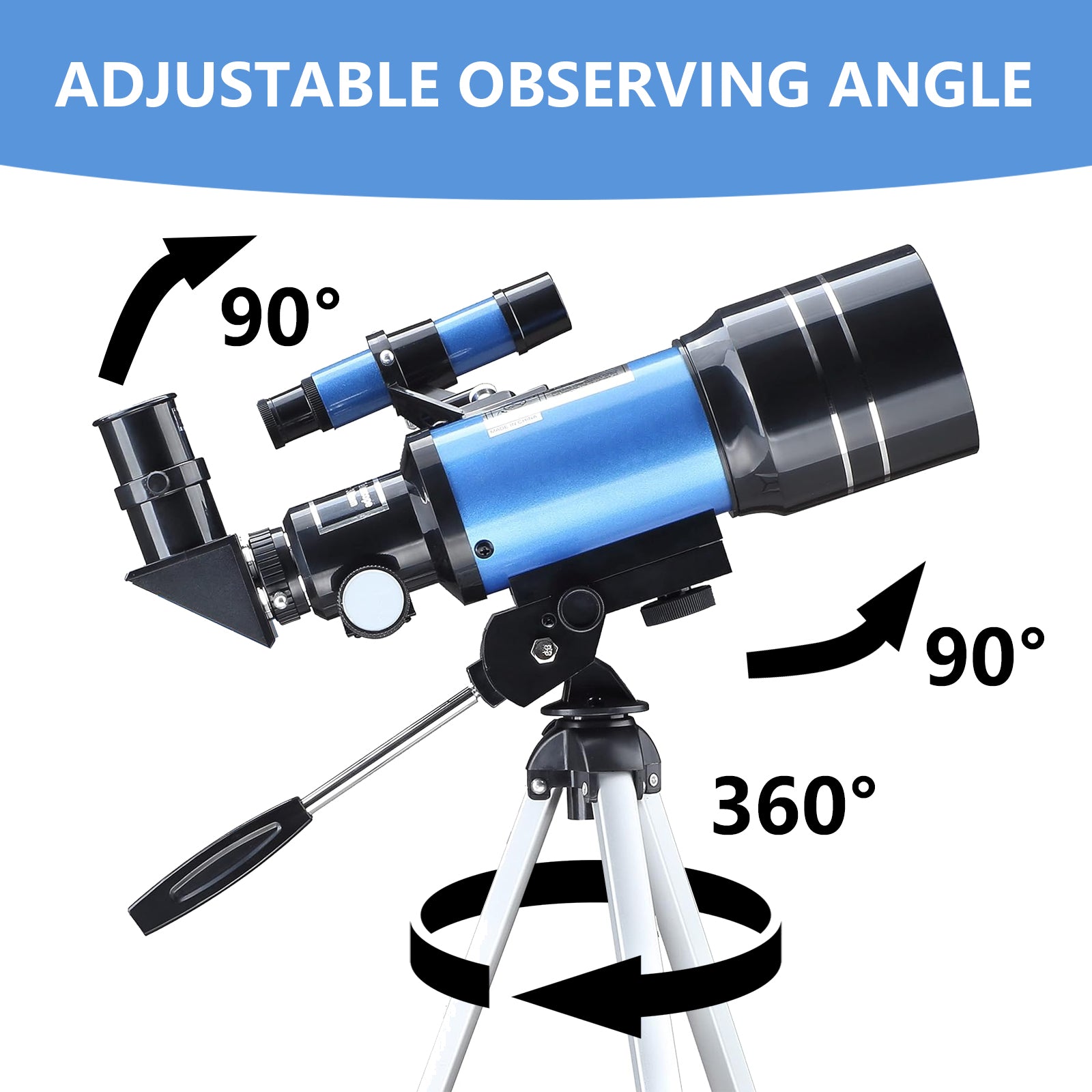 Telescope for Adults And Kids, 70mm Aperture Portable Refractor Telescopes for Astronomy Beginners, 300mm Professional Travel Telescope with A Smartphone Adapter Wireless Remote