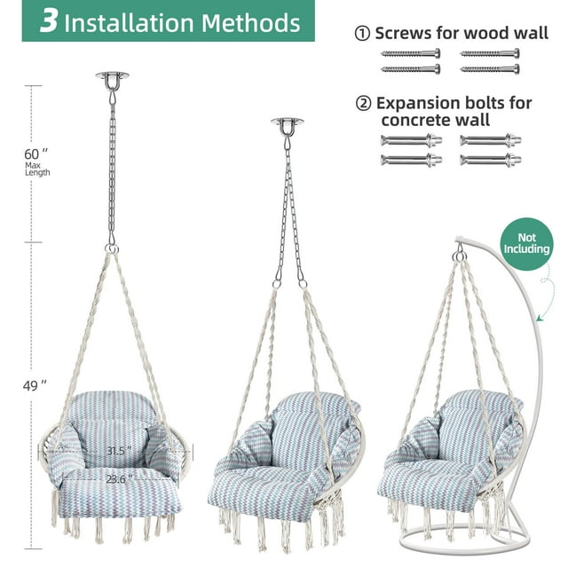 Cotton Macrame Hammock Hanging Chair Swing chair