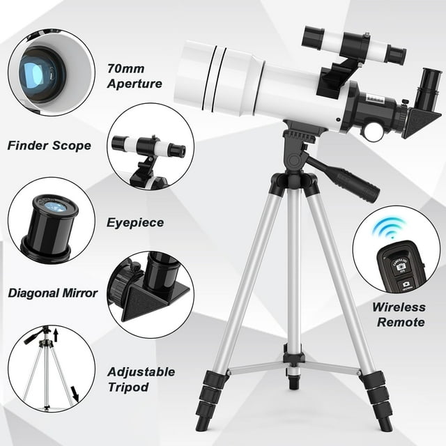 Telescope for Adults Kids 70mm Aperture Astronomical Refractor Telescopes