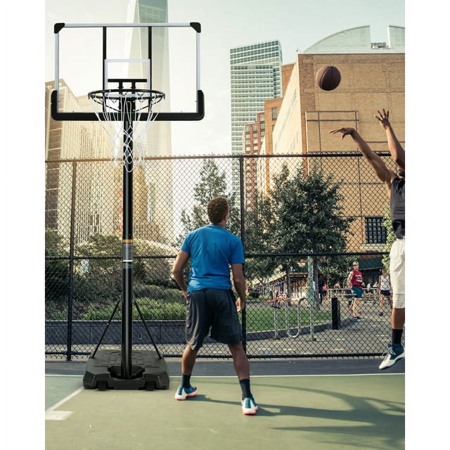 Portable Basketball Hoop Goal Basketball Hoop System Height Adjustable 7 ft. 6 in. - 10 ft. with 44 inch Indoor Outdoor PVC Backboard Material
