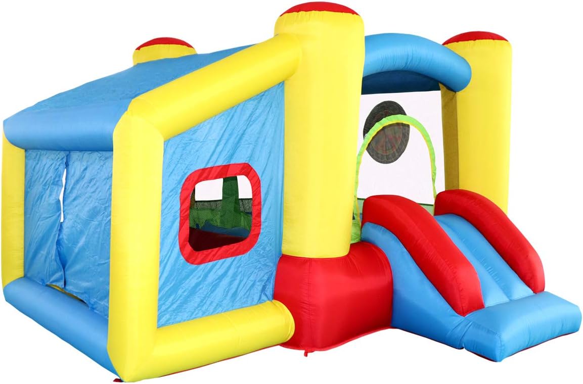 Inflatable Bounce House Slide Jumping Bouncy Castle House with Air Blower for Kids