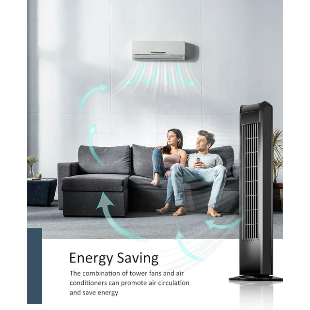 Oscillating Tower Fan with Remote