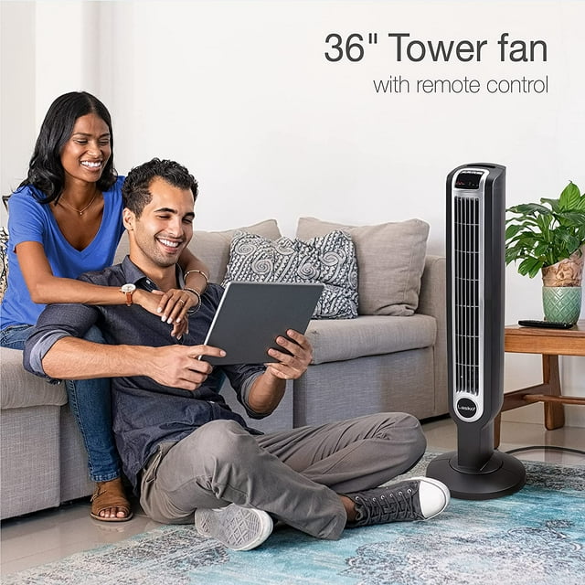 2511 36° Oscillating 3-Speed Remote Control Tower Fan