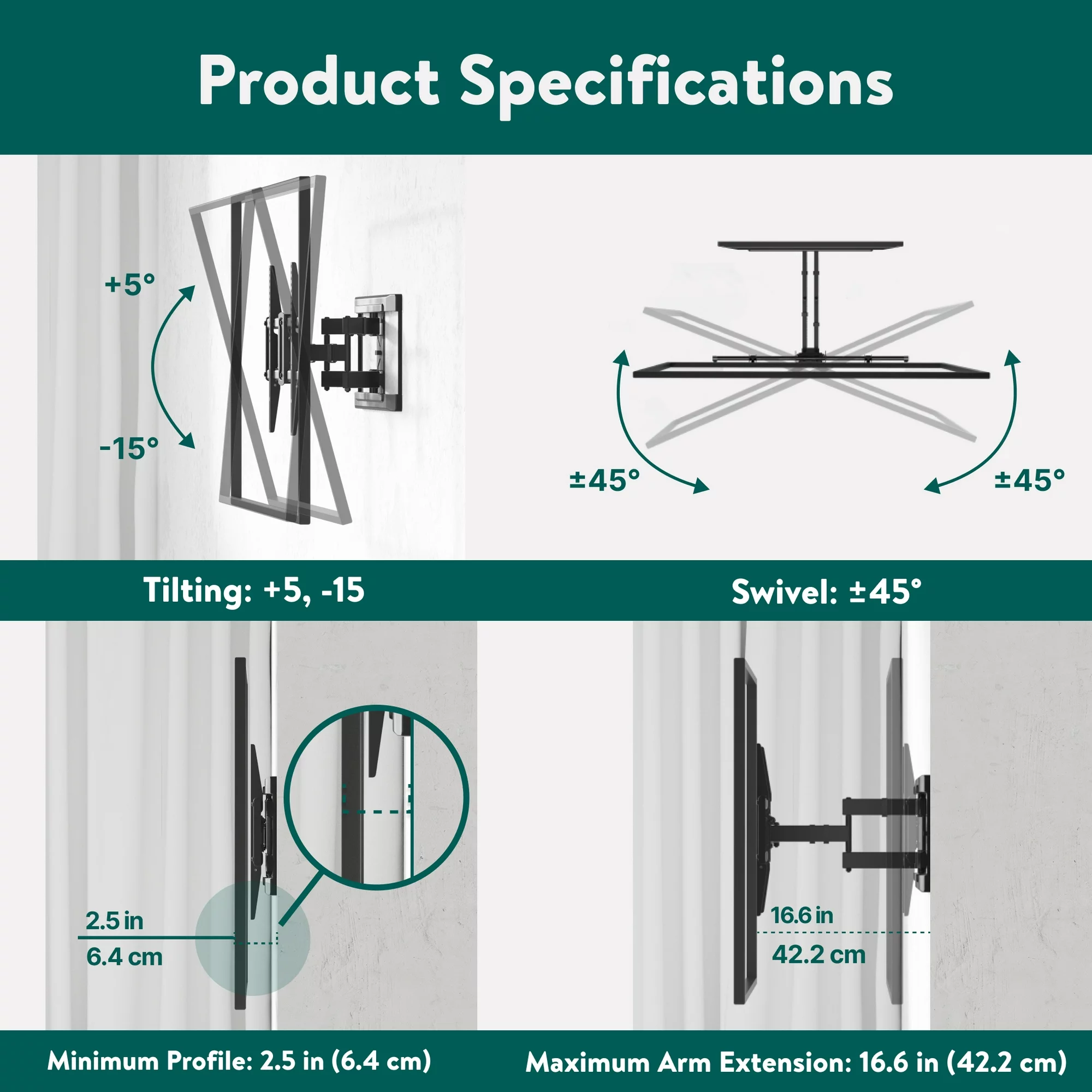 Full Motion TV Wall Mount