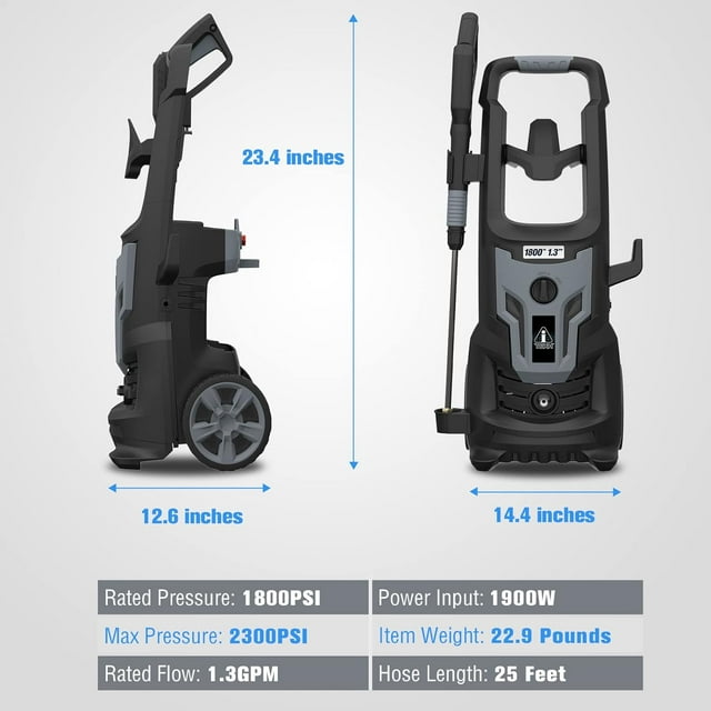 Electric Pressure Washer 1800W Power Washer with Foam Cannon