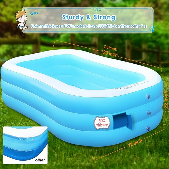Inflatable Swimming Pool efubaby Blow up Full Sized Inflatable Pool