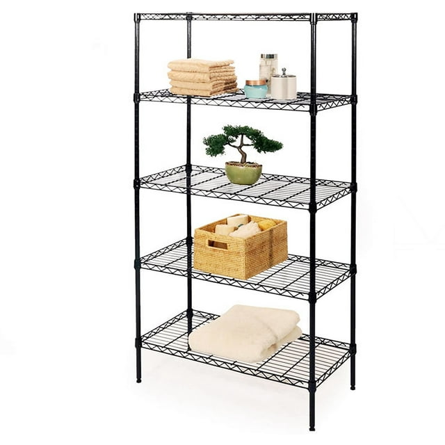 4 Layer Wire Shelving Rack Metal Shelf Adjustable Unit Garage Storage