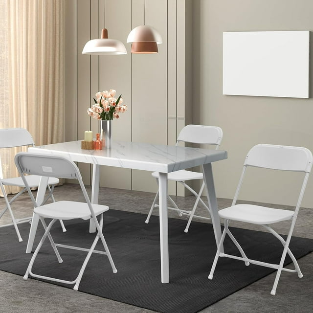 4 Pack Plastic Folding Chair White