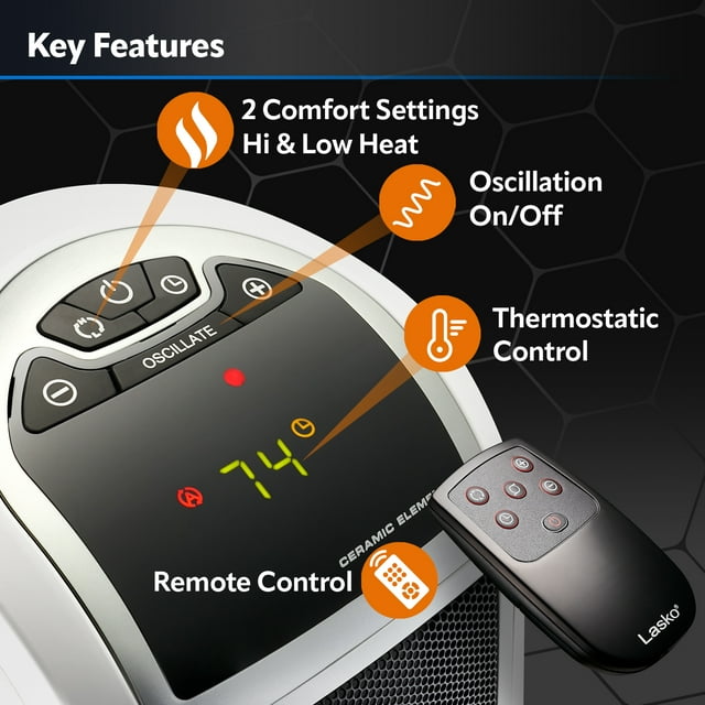 Digital Ceramic Tower Space Heater with Remote