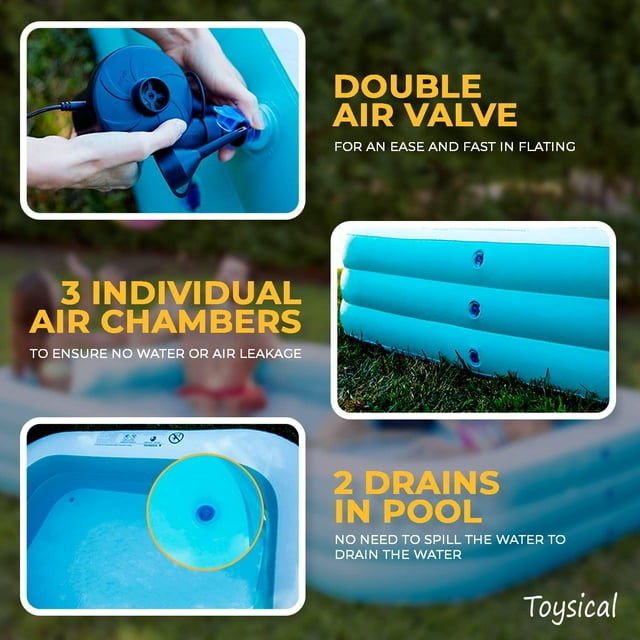 Inflatable Pool for Kids and Adults with Pump