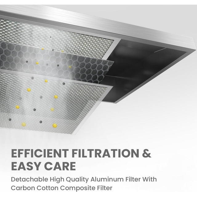 BCSQ130SS Three Speed Glacier Under-Cabinet Range Hood with LED Lights ADA Capable, 1.5 Sones, 375 Max Blower CFM, 30 Inch, Stainless Steel