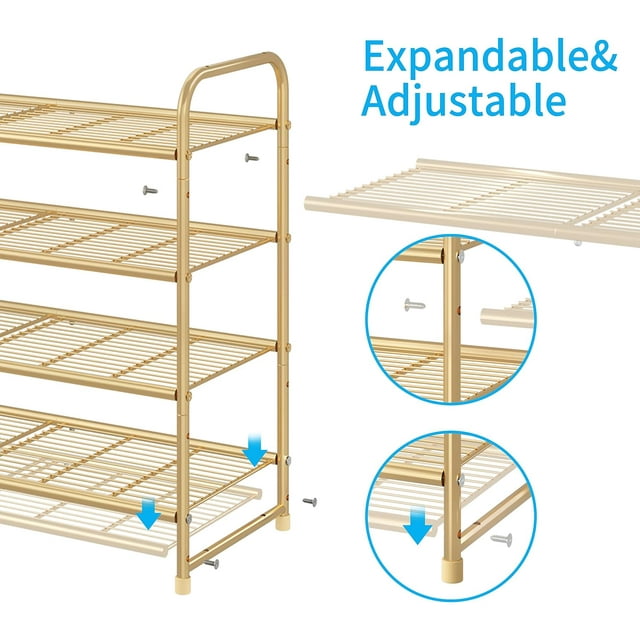 3 Tier Stackable Shoe Rack, White