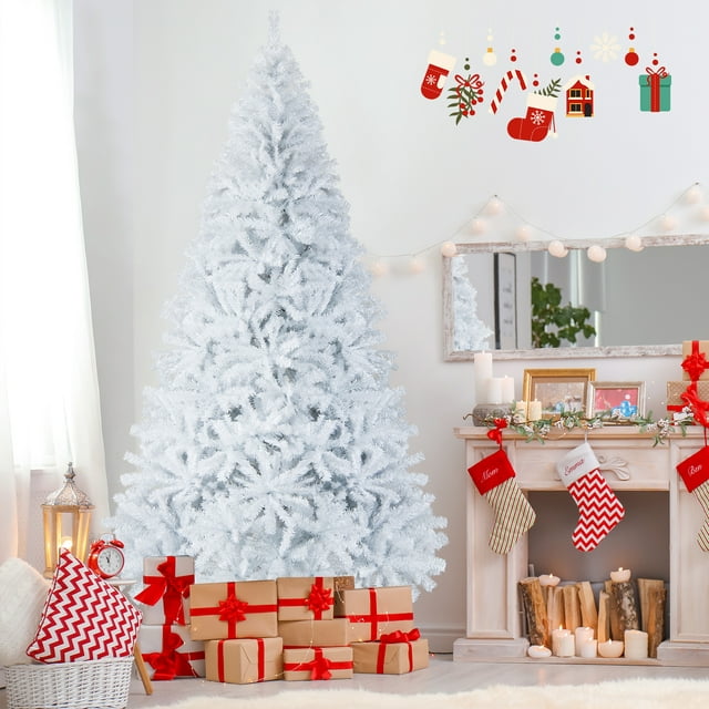 9ft White Christmas Tree Classic Pine Tree PVC Material Thicken Tips