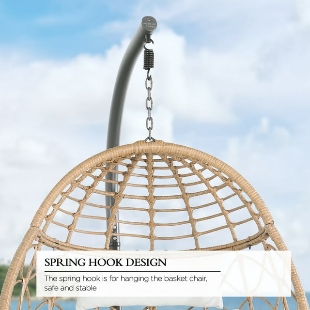 Hanging Chair Indoor Outdoor Wicker Basket Swing Hammock Egg Chair