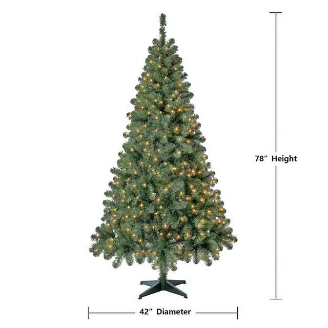 6.5 ft Pre-Lit Artificial Christmas Tree, Clear LED Lights, White