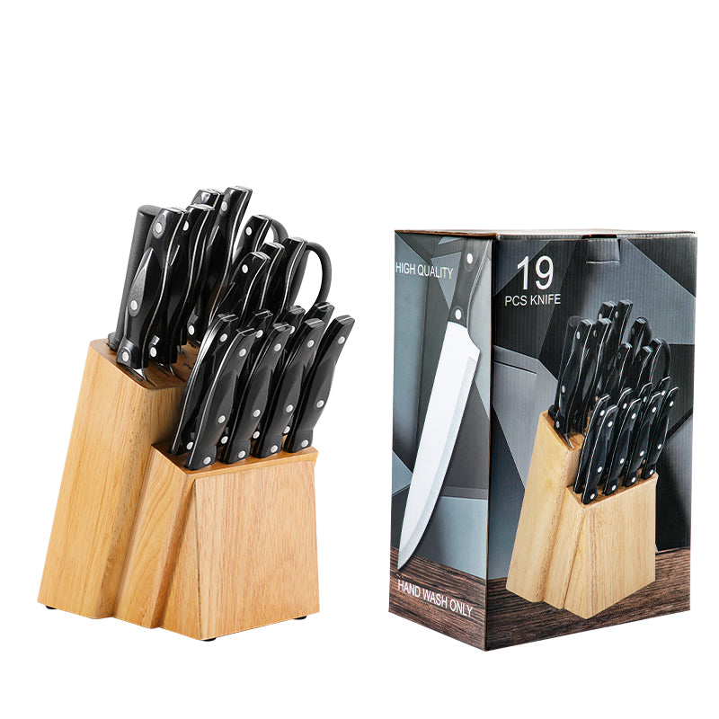 19 Pieces Knife Block Set with Block,