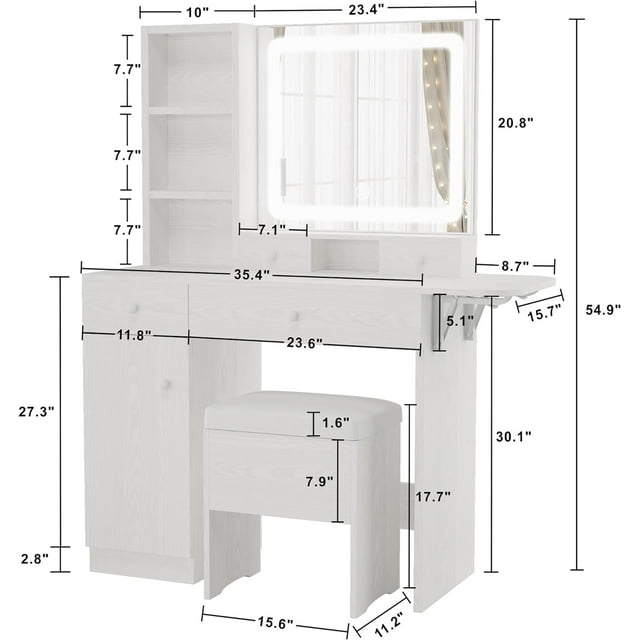 Vanity Desk with Drawers