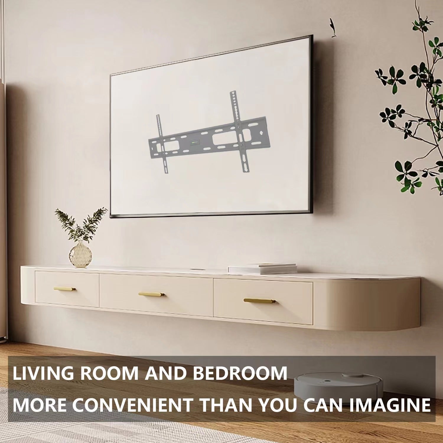 TV Mount for Most 37-75 Inch TV, Universal Tilt TV Wall Mount Fit 16IN, 18IN, 24IN Stud with Loading Capacity 132lbs