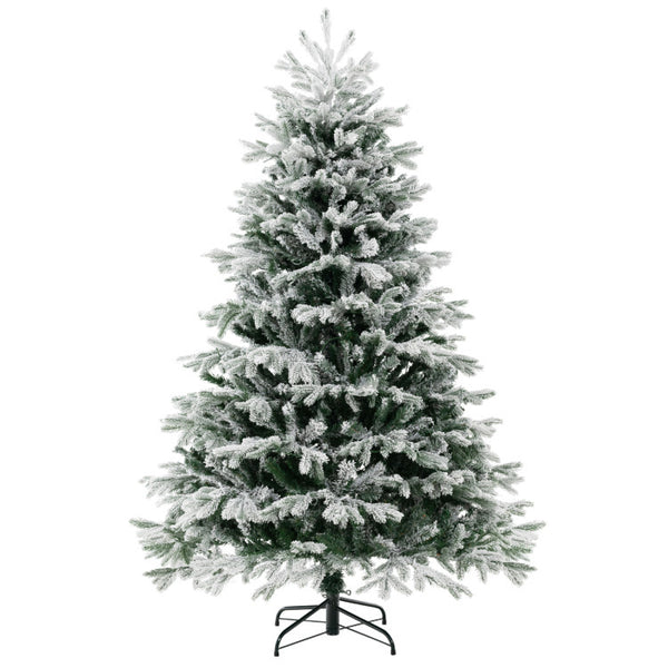7 FT Artificial Pre Lit Christmas Tree Hinged Xmas Tree with Warm White LED lights