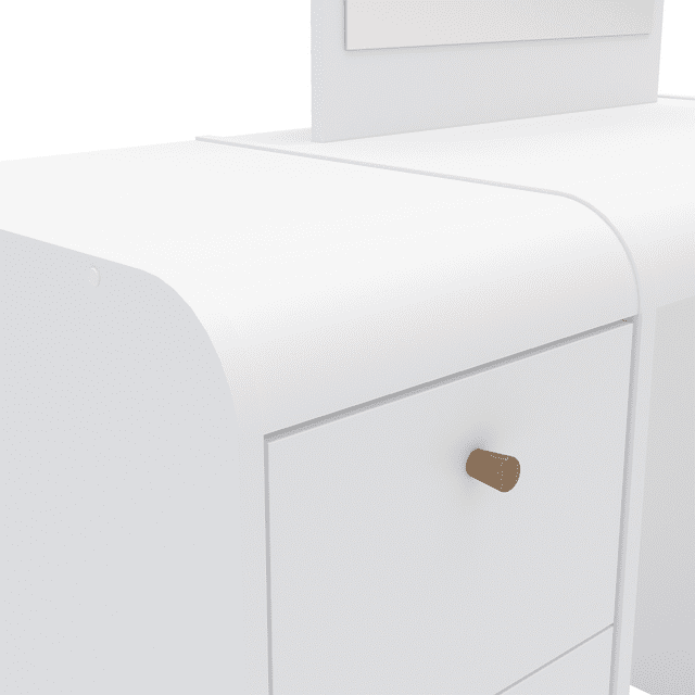 Dalia Modern Lighted Vanity Table, White Finish, for Bedroom