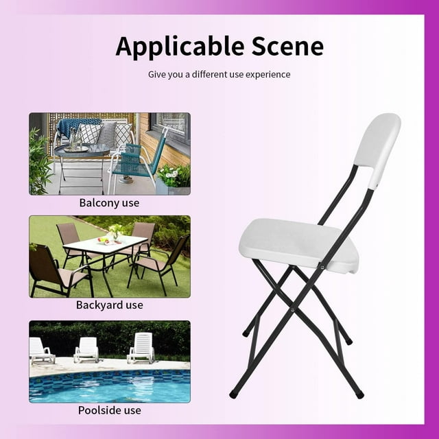 Folding Chairs Set of 4 Plastic Chairs