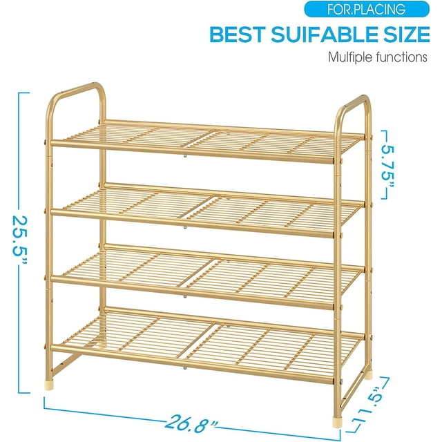 3 Tier Stackable Shoe Rack, White