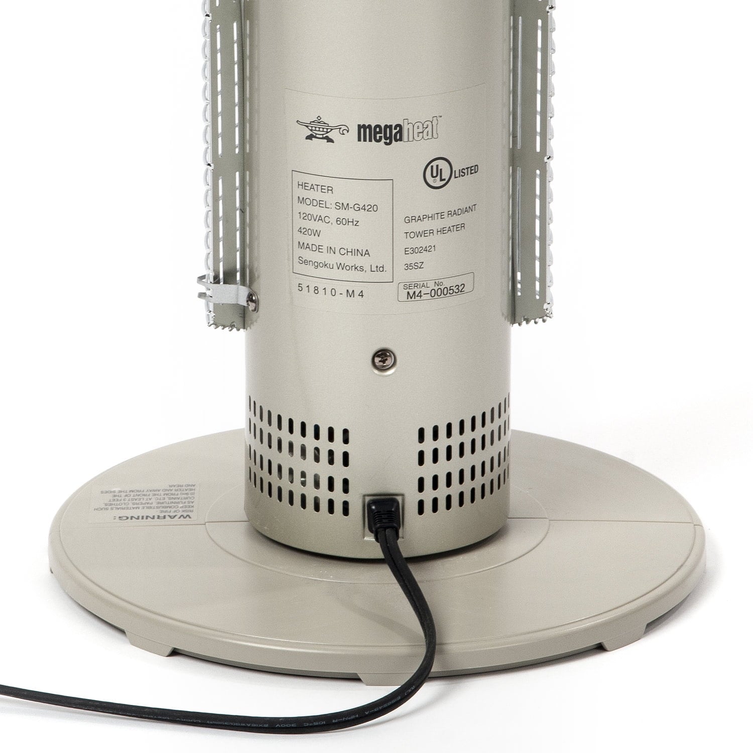 Graphite Electric Tower Heater, Instant Heat