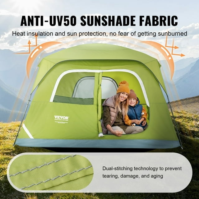 Camping Tent Portable Dome Tent, 10 x 9 x 6.5 ft