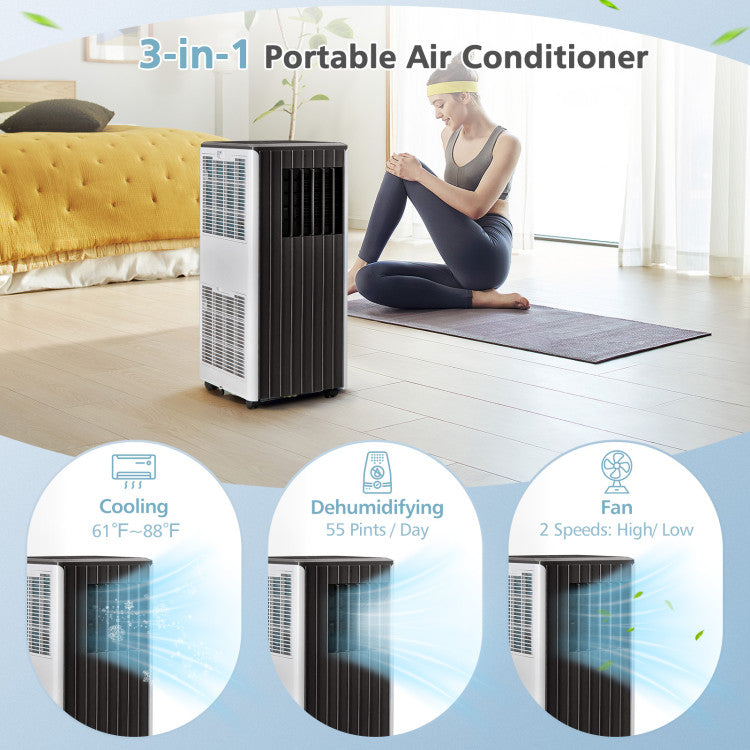 10000 BTU Portable Air Conditioner Cools 350 Sq.Ft with Dehumidifier