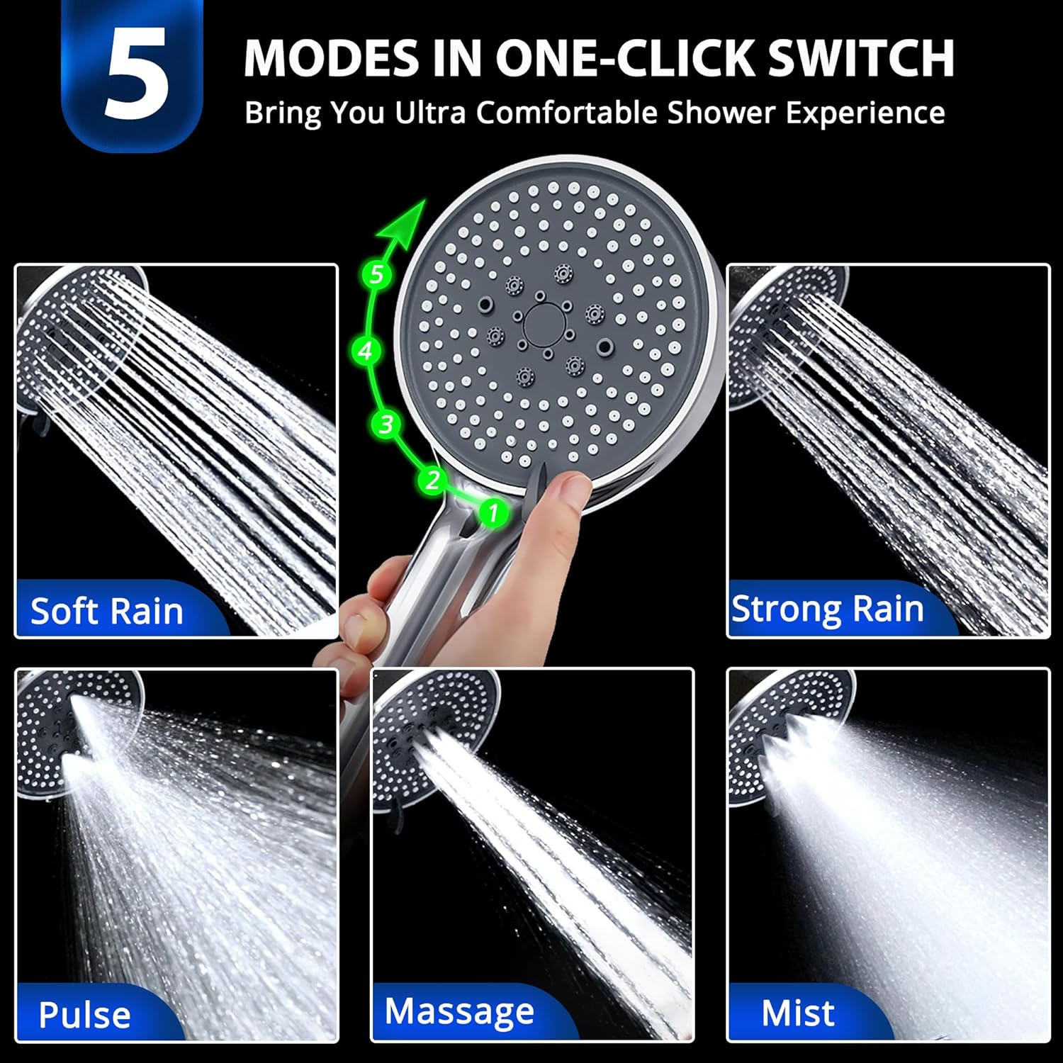 Handheld Shower Head with Hose