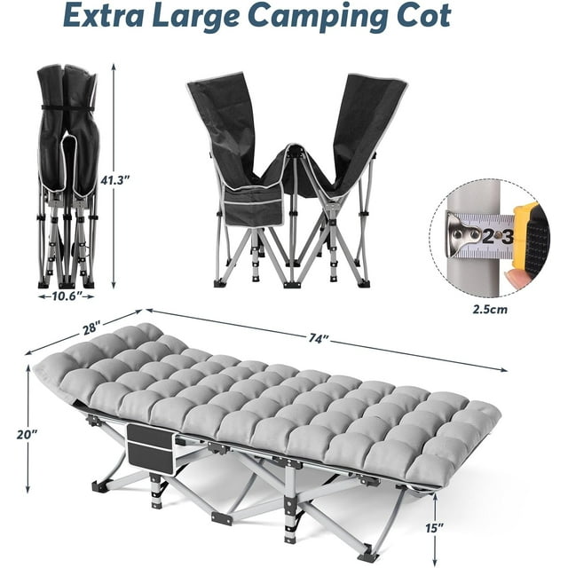 Camping Cot Folding Camping Cots for Adults with Mattress
