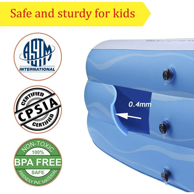 Inflatable Pool for Kids and Adults with Pump