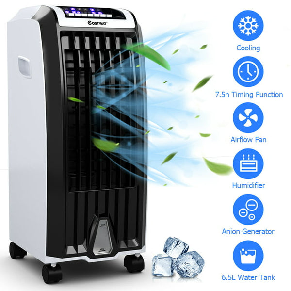 Evaporative Portable Cooler Fan Anion Humidify W/ Remote Control