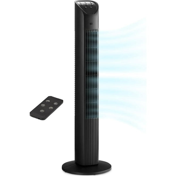 36in Oscillating Tower Fan, 3 Speed Portable Fan Tower With Remote Control, Quiet Operating Floor Fan for Bedroom with 7.5 Hr Auto Off Timer, Modern Design Room Cooling Fan For Home & Office