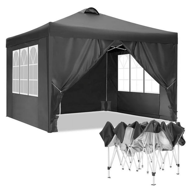Canopy Party Tent for Outside, 10 x 10ft Outdoor Party Wedding Tent, Black