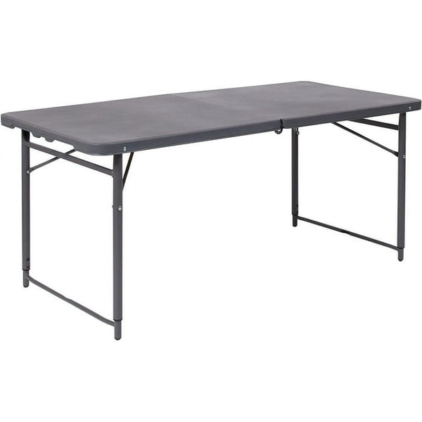 Folding Table 5ft Indoor Outdoor Portable Folding Plastic Table, Black