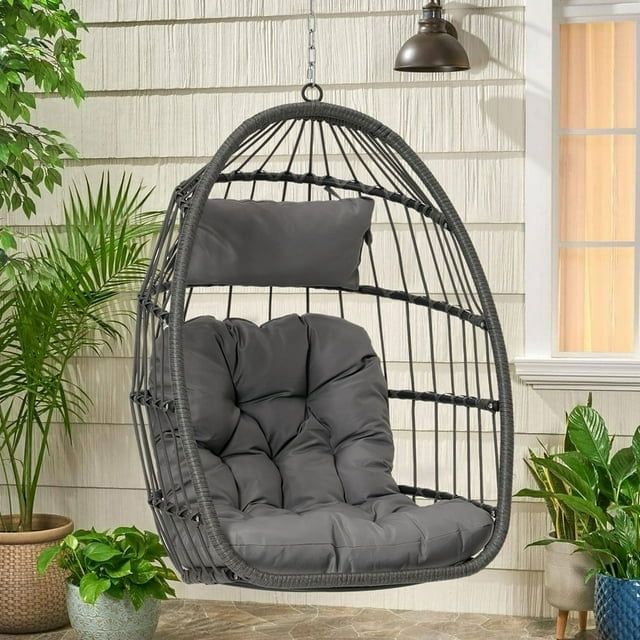 Hanging Egg Chair, Indoor Outdoor Swing Egg Chair Without Stand