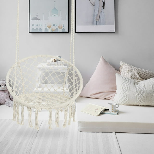 Hammock Chair Macrame Swing Max 330 Lbs Hanging Cotton Rope
