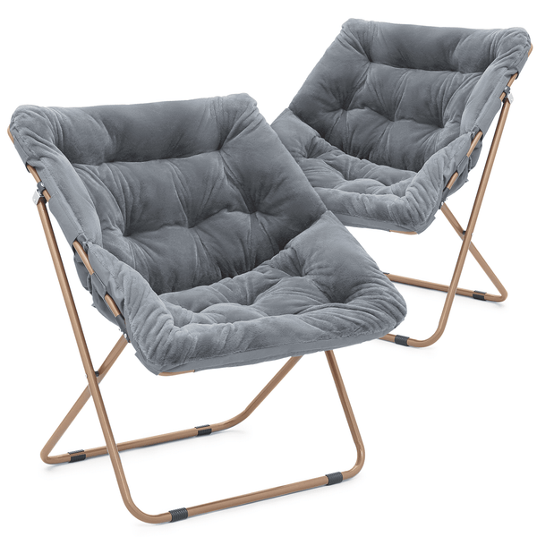 2 Pieces Square Foldable Saucer Chair
