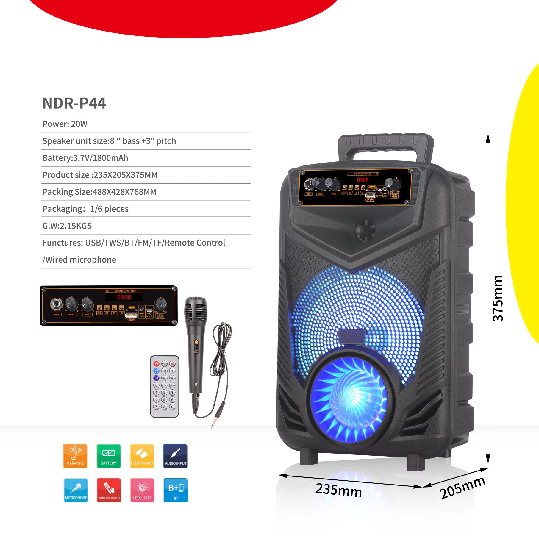 Rechargeable Bluetooth Party Speaker