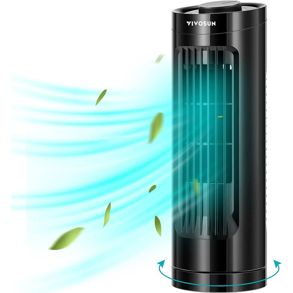 Tower Fan, Bladeless Desk Fan with 3 Speeds and 70¡ã Oscillation