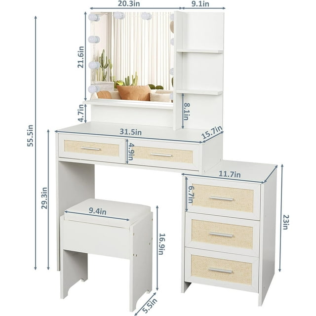 Vanity Desk with Mirror