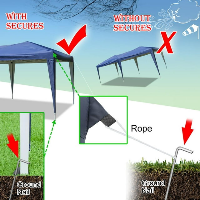 10'x20' Pop up Canopy Tent Outdoor Folding Patio Gazebo Shade Blue