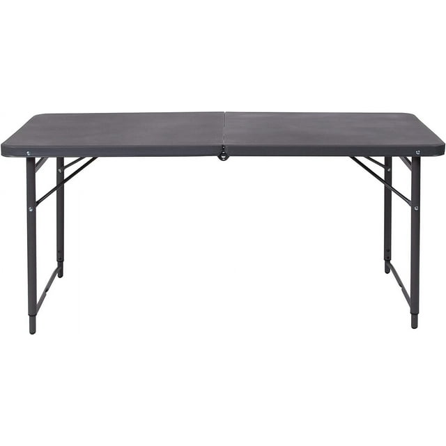 Folding Table 5ft Indoor Outdoor Portable Folding Plastic Table, Black