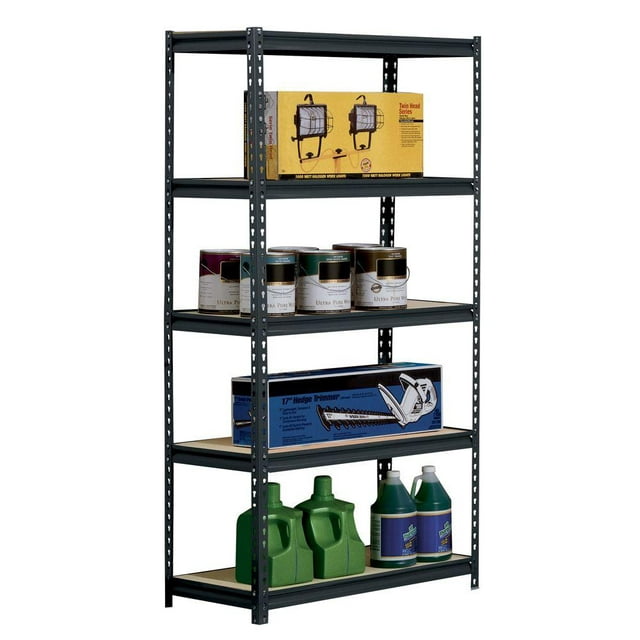 Rack 5-Tier Steel Shelving, Black