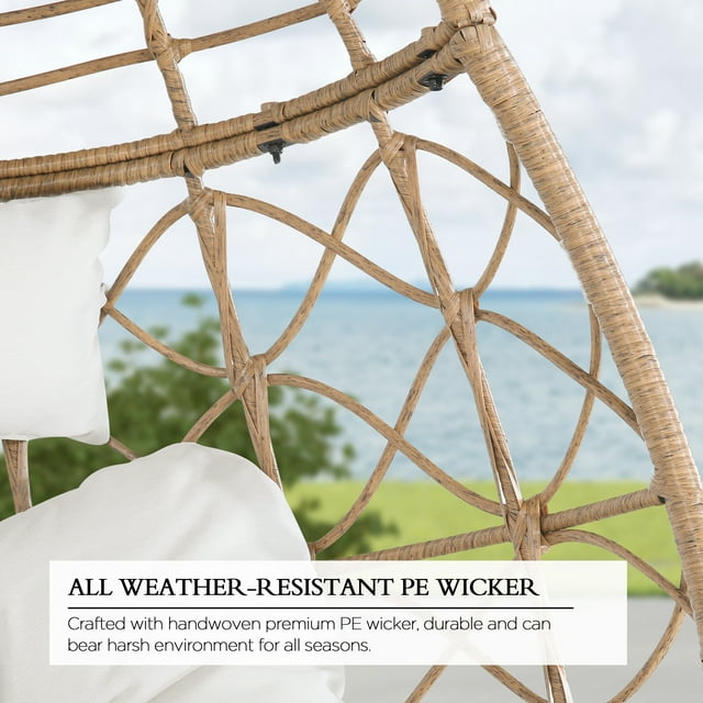 Hanging Chair Indoor Outdoor Wicker Basket Swing Hammock Egg Chair