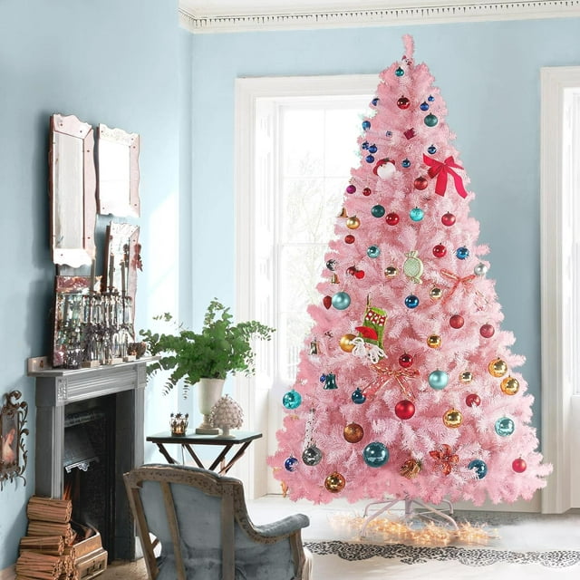 Artificial Prelit Christmas Tree, iFanze Full Xmas Pine Tree