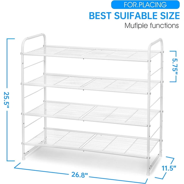 3 Tier Stackable Shoe Rack, Yellow
