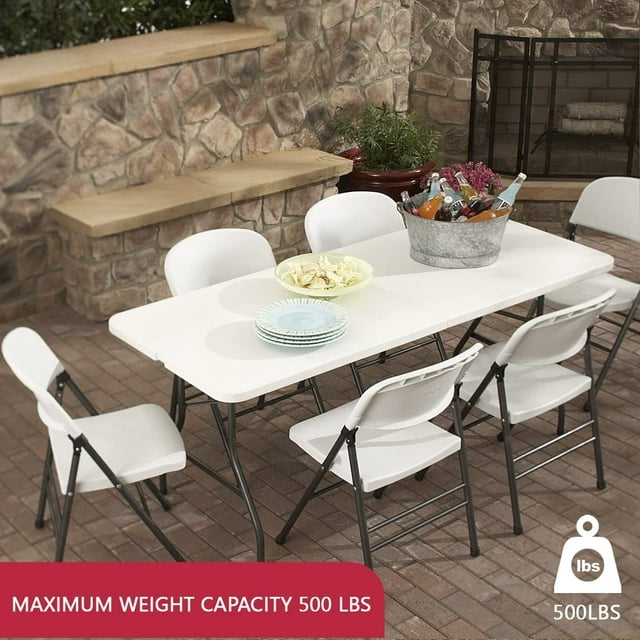 Fold Up Table 6 ft Plastic Folding Table for Picnics