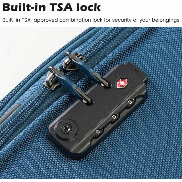 Luggage 4 Piece Set Suitcase Spinner TSA Lock Blue